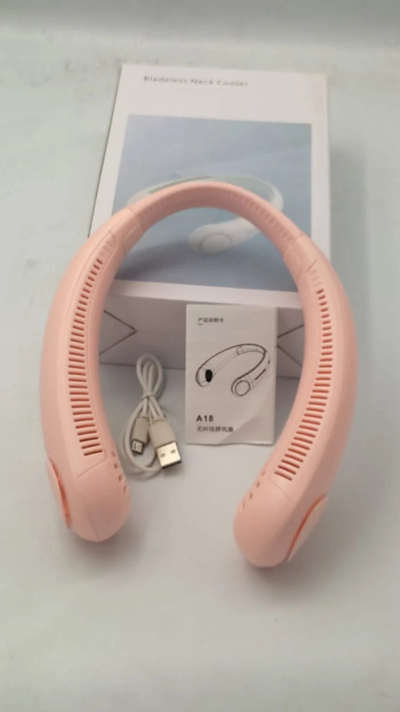 Vaneless Neck Hanging Fan: 360° Bladeless Wearable Personal Cooler مروحة الرقبة المعلقة بدون شفرات لتبريد شخصي شامل ومريح
