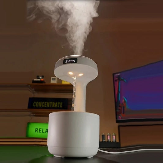 Achezo® LevitWave Antigravity Water-Drop LED Humidifier & Clock