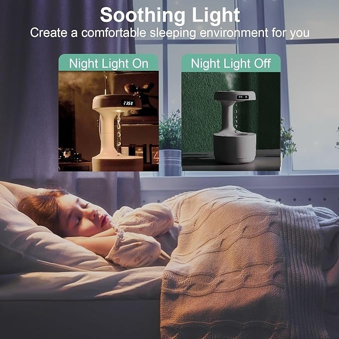 Achezo® LevitWave Antigravity Water-Drop LED Humidifier & Clock