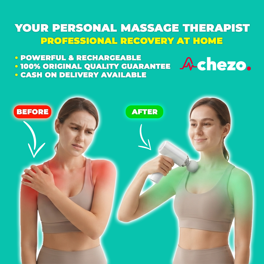 Achezo™ ElitePro 4-in-1 Ultimate Percussion Massager - Multi-Functional Deep Tissue Body Massager with 4 Massage Heads, Type-C Charging & Long Battery Life