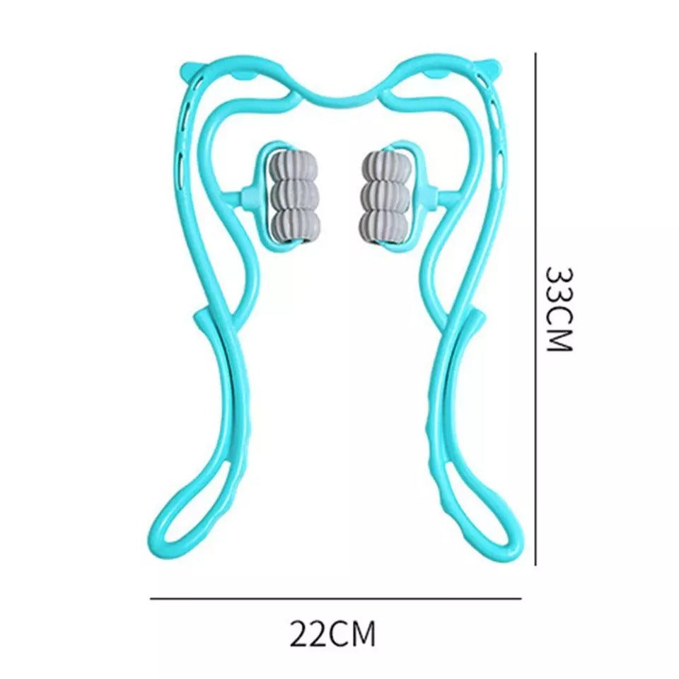 Achezo® Elite 6-Wheel Deep Tissue Neck & Shoulder Pressure Point Massager (Random Color)