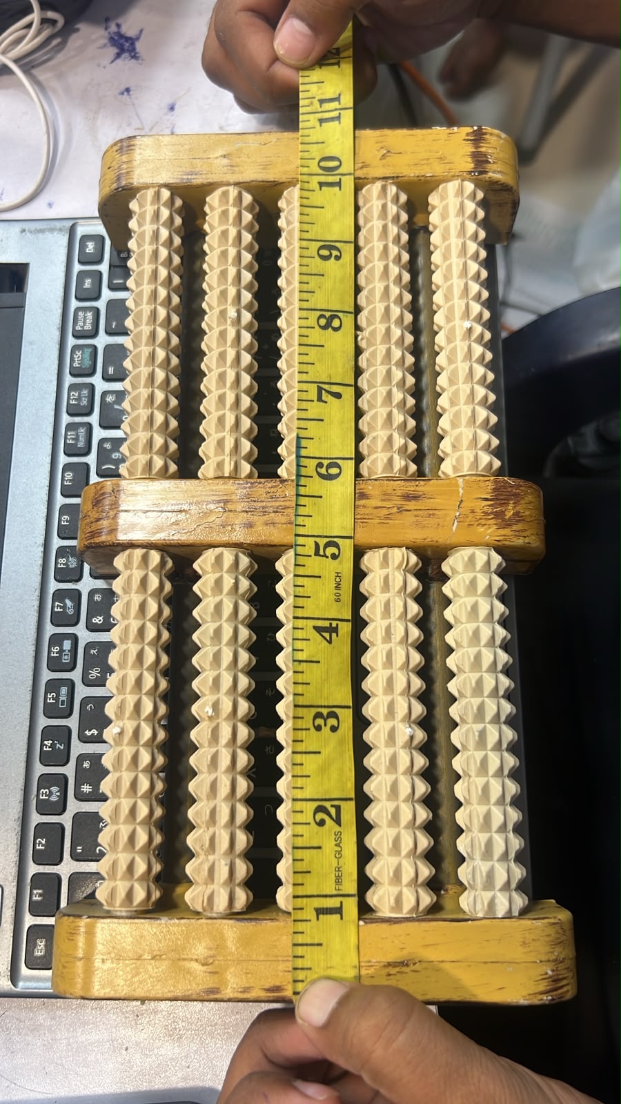 Achezo® WoodEase Traditional Natural Wooden Roller Foot Massager