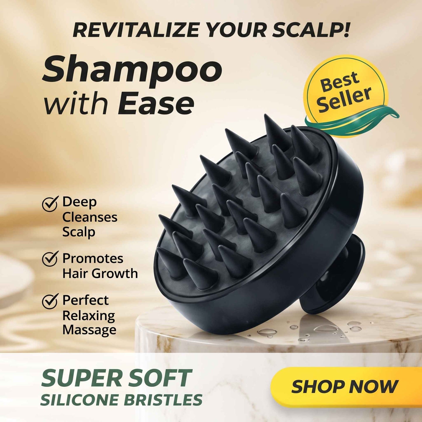 Achezo® ScalpCare Soft Silicone Shampoo & Scalp Massage Brush
