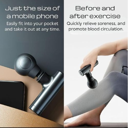 Achezo® ElitePro 4-in-1 Mini Deep Tissue Massager | USB-C Rechargeable, Ultra-Lightweight Percussion Therapy for Athletes & Fitness Recovery