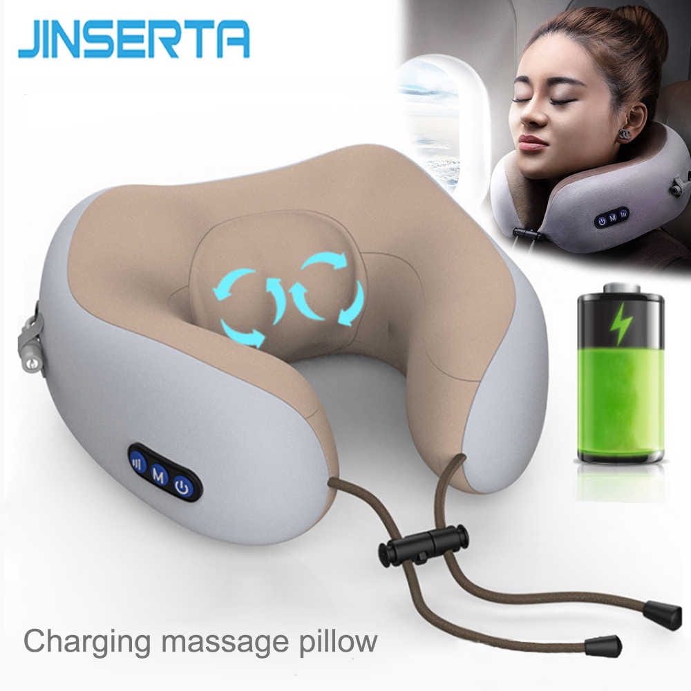 Achezo® CloudRest USB Rechargeable U-Shaped Cervical Massage Pillow
