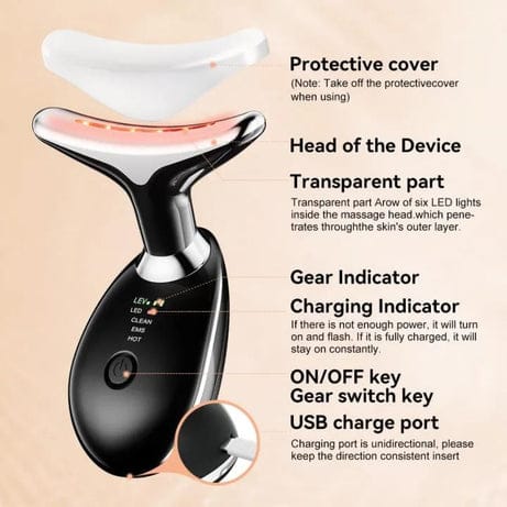 Achezo® GlowLift Rechargeable EMS Microcurrent Neck & Face Anti-Aging Massager (Type-C)