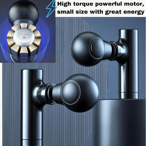 Achezo® ElitePro 4-in-1 Mini Deep Tissue Massager | USB-C Rechargeable, Ultra-Lightweight Percussion Therapy for Athletes & Fitness Recovery