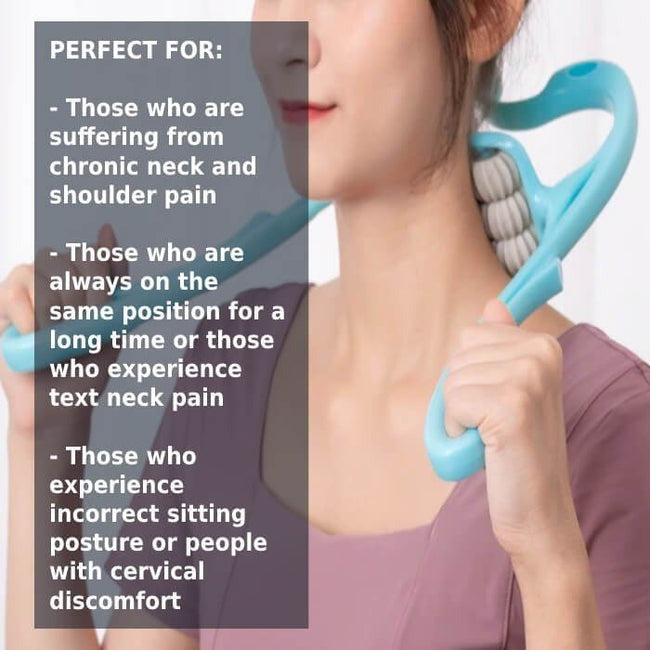 Achezo® Elite 6-Wheel Deep Tissue Neck & Shoulder Pressure Point Massager (Random Color)