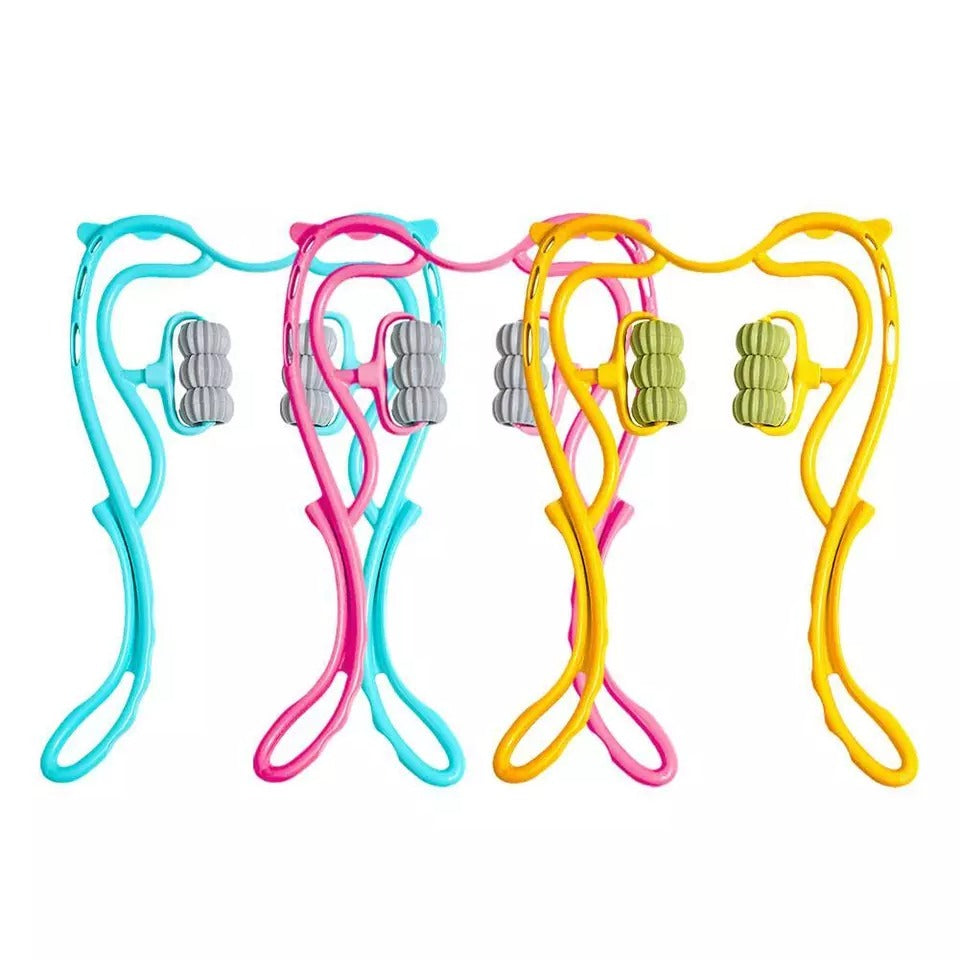 Achezo® Elite 6-Wheel Deep Tissue Neck & Shoulder Pressure Point Massager (Random Color)