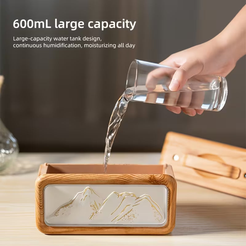 Portable Cool Mist Humidifier with 600ml Tank and USB Type-C - جهاز ترطيب الهواء المحمول برذاذ بارد مع خزان سعة 600 مل