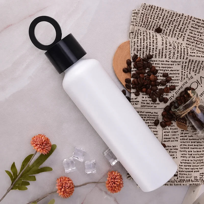 Vacuum Insulated Water Bottle with Phone Holder Lid | Stainless Steel Thermal Flask - مطارة مياه معزولة بتفريغ الهواء مع غطاء حامل للهاتف | قارورة حرارية من الستانلس ستيل Random Colours Available