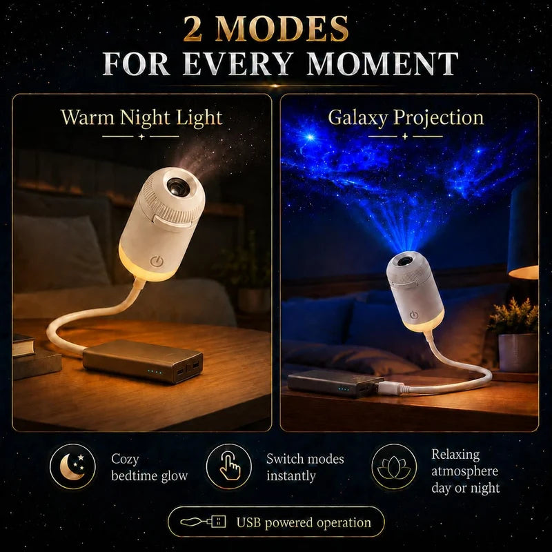 Portable Mini USB Starry Sky Projection Lamp: Adjustable Ambient Night Light  مصباح العرض الضوئي المحمول USB لإضاءة نجوم السماء والديكور