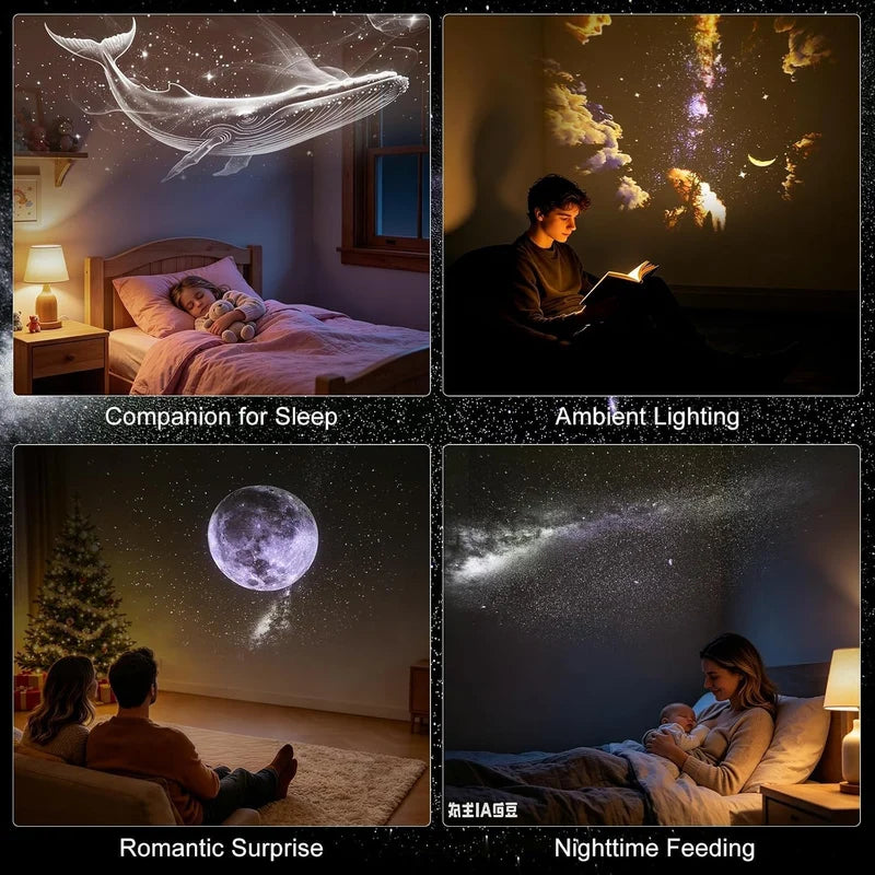 Portable Mini USB Starry Sky Projection Lamp: Adjustable Ambient Night Light  مصباح العرض الضوئي المحمول USB لإضاءة نجوم السماء والديكور