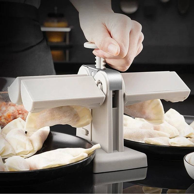 Automatic Dumpling Machine | Dual-Slot Quick Dumpling Maker & Sealing Tool - آلة صنع الزلابية التلقائية | أداة سريعة لصنع وإغلاق الزلابية بفتحتين