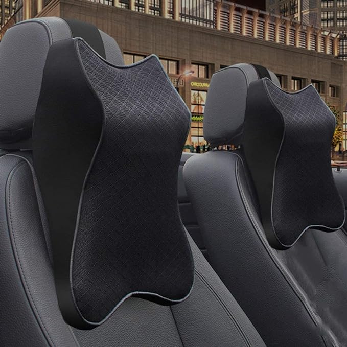 Ergonomic Memory Foam Car Neck Pillow | Breathable Cervical Spine Support - وسادة رقبة للسيارة من الإسفنج الذاكري المريح | دعم فقرات العنق ومقاومة التعب