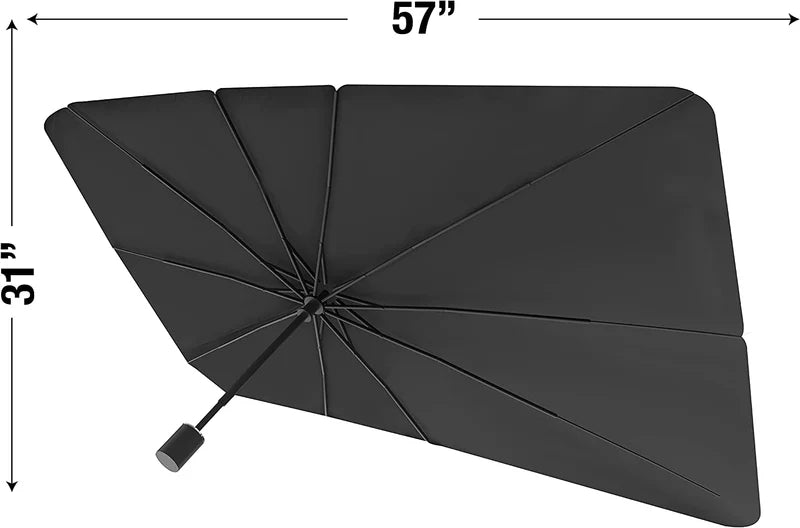 Car Windshield Sun Shade | Foldable Umbrella-Style UV Blocking Windshield Visor - مظلة زجاج السيارة الأمامي | مظلة حجب الأشعة فوق البنفسجية بتصميم قابل للطي