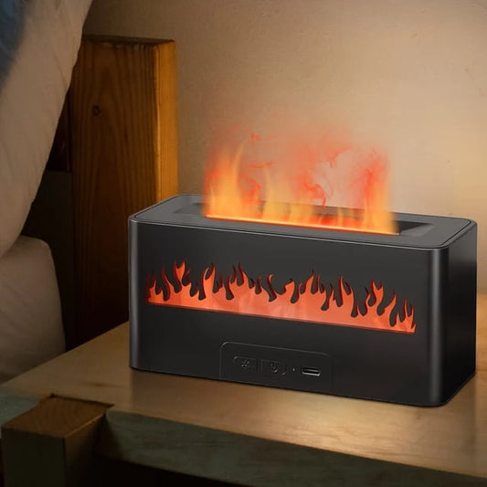Ultrasonic Flame Humidifier | Simulated Flame Desktop Air Humidifier - جهاز ترطيب الهواء بالموجات فوق الصوتية بتصميم اللهب الوهمي