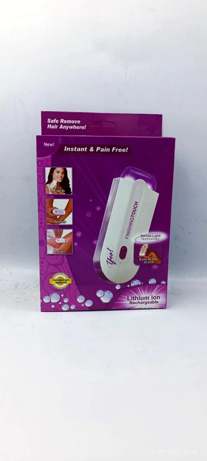 Finishing Touch Hair Epilator: Pain-Free Rechargeable Hair Remover  جهاز إزالة الشعر بدون ألم بتقنية الاستشعار الضوئي للبشرة الحساسة