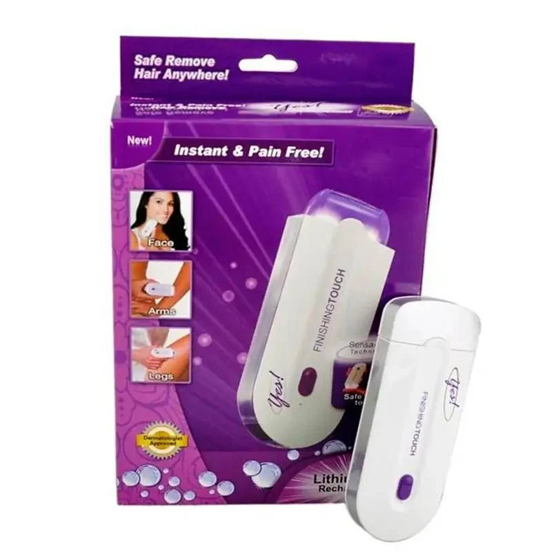 Finishing Touch Hair Epilator: Pain-Free Rechargeable Hair Remover  جهاز إزالة الشعر بدون ألم بتقنية الاستشعار الضوئي للبشرة الحساسة