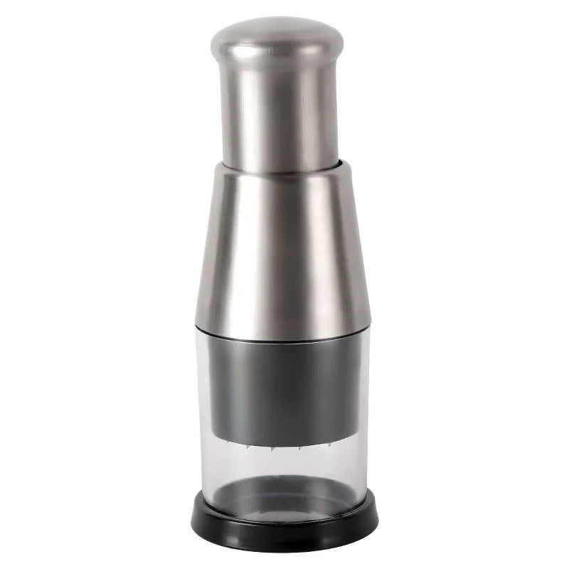 Stainless Steel Manual Garlic Crusher & Vegetable Chopper | Hand-Press Kitchen Squeezer - مفرمة ثوم وبصل يدوية من الفولاذ المقاوم للصدأ | قطاعة خضروات ومكبس ثوم للمطبخ