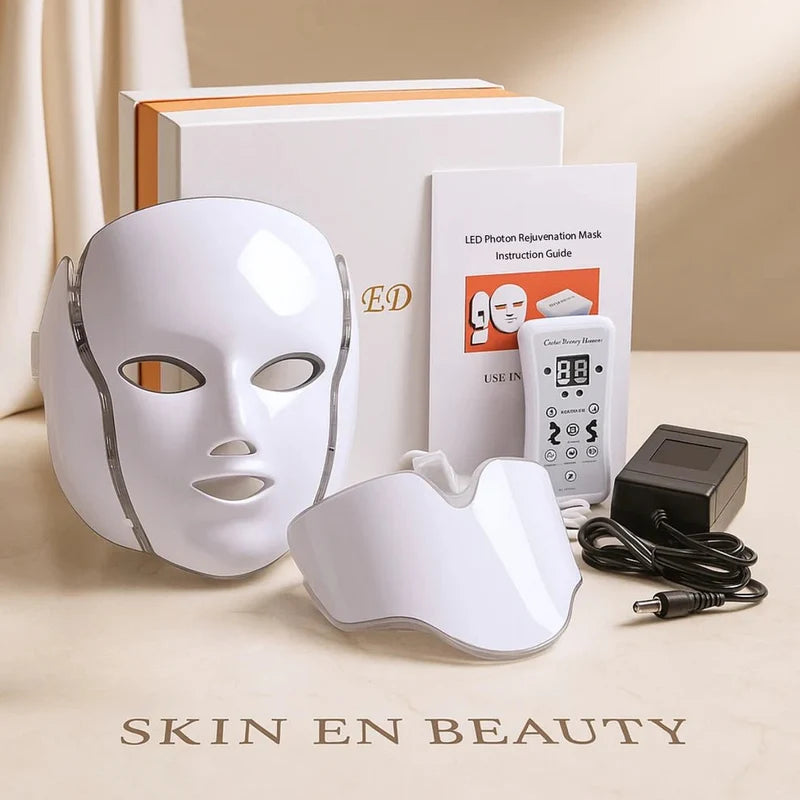 LED Photon Rejuvenation Face Mask – 7 Color Light Therapy for Anti-Aging, Acne & Skin Tightening | Home Spa Device قناع الوجه الضوئي LED لتجديد شباب البشرة – علاج بالضوء 7 ألوان لمكافحة الشيخوخة وحب الشباب وشد البشرة | جهاز سبا منزلي