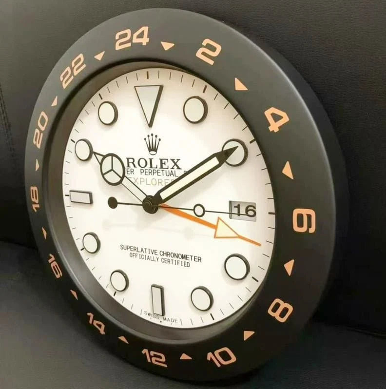 Luxury MasterTime Wall Clock Series | Rolex-Inspired Silent Designer Wall Clock - ساعة جدارية فاخرة بتصميم رولكس ماستر تايم | ساعة حائط صامتة بتصميم عصري