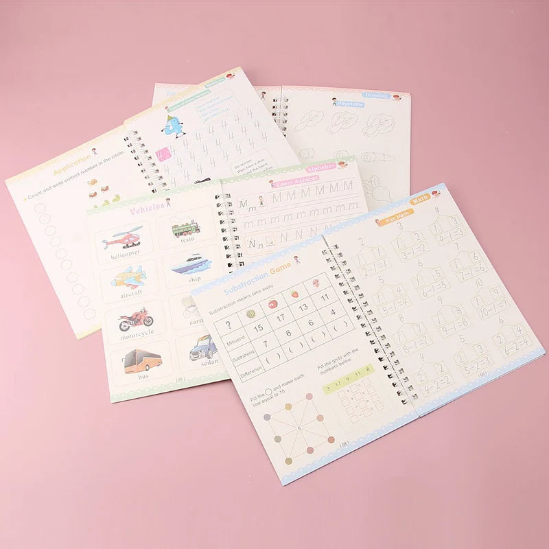 Magic Reusable Handwriting Book: English Practice Copybook  كتاب التدريب على تحسين الخط بالإنجليزية القابل لإعادة الاستخدام