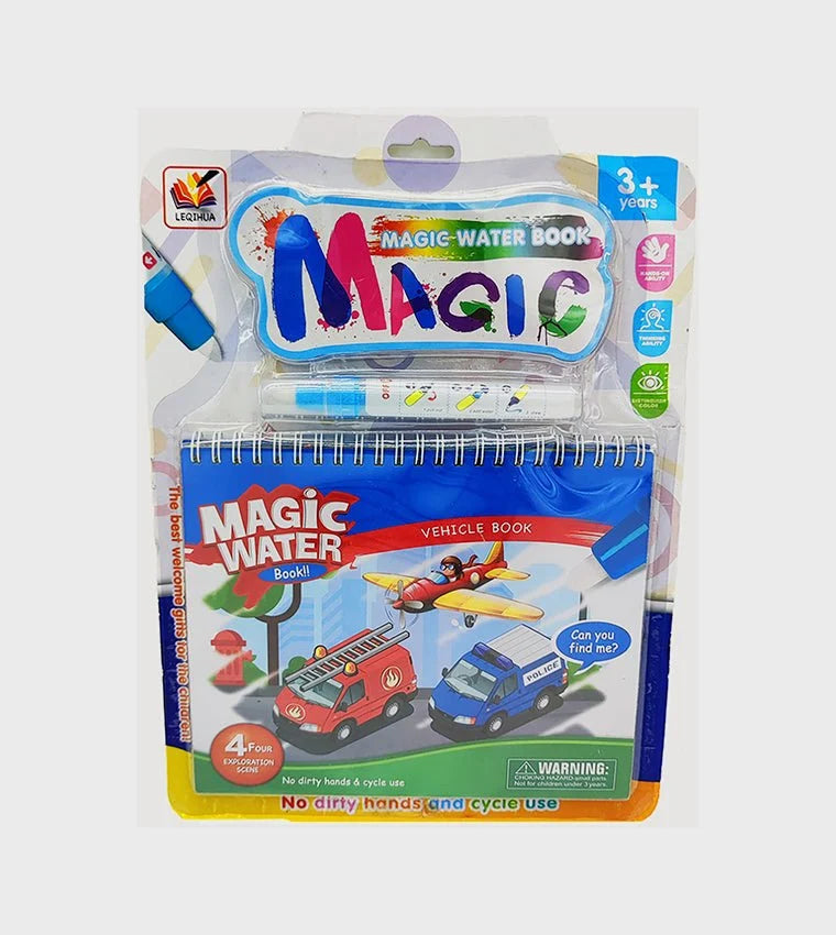 Magic Water Coloring Book: Mess-Free Reusable Painting Kit for Kids  كتاب الرسم المائي السحري القابل لإعادة الاستخدام بدون فوضى للأطفال