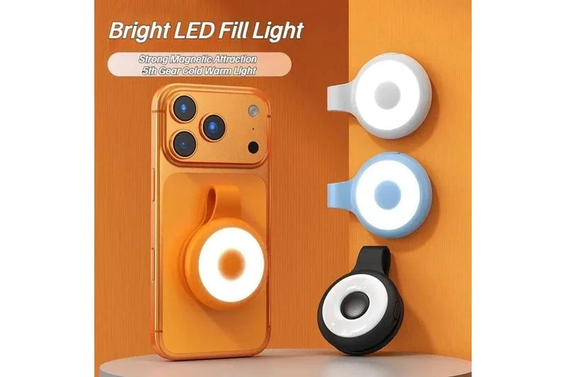 MagSnap Magnetic Fill Light: 5-Level Brightness & Dual Color Modes  إضاءة ماج سني ب المغناطيسية للسيلفي والفيديو بخمس مستويات إضاءة