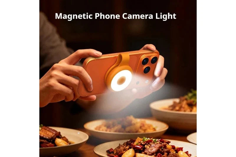 MagSnap Magnetic Fill Light: 5-Level Brightness & Dual Color Modes  إضاءة ماج سني ب المغناطيسية للسيلفي والفيديو بخمس مستويات إضاءة