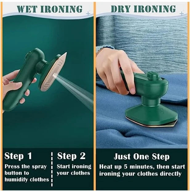 Portable Mini Ironing Machine | Dual Wet & Dry Travel Garment Steamer - آلة كي محمولة وصغيرة | جهاز بخار للملابس ثنائي الاستخدام للجاف والرطب للسفر