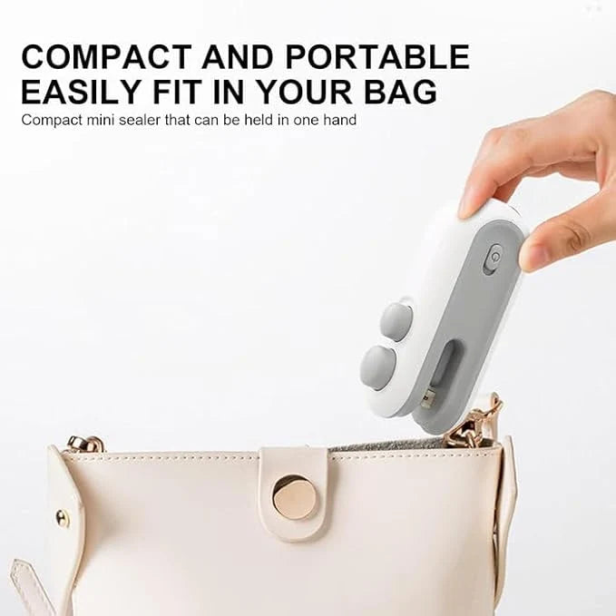 Portable Mini Sealing Machine | USB-Rechargeable Heat Sealer for Food & Snacks - جهاز إغلاق الأكياس المحمول والصغير | آلة لحام حراري قابلة لإعادة الشحن للأطعمة والوجبات الخفيفة