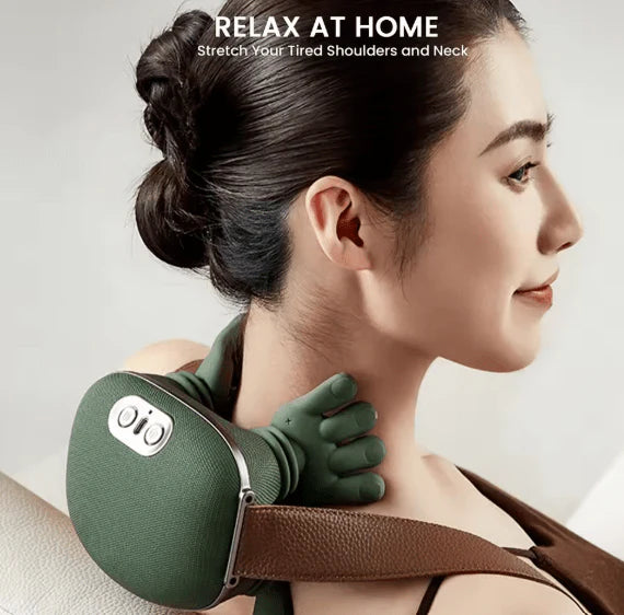 Shoulder & Neck Massager: Dual-Palm Kneading Relief Device  جهاز تدليك الرقبة والكتفين بتقنية الضغط والتدليك العميق