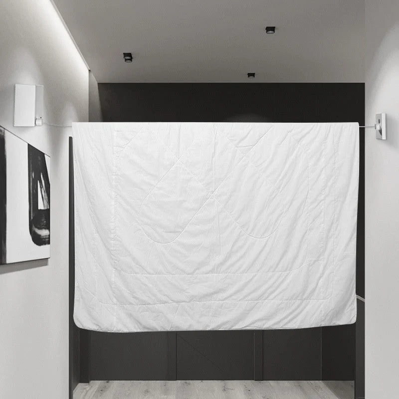 Telescopic Clothesline Clothes Drying Rope | 4.2M Retractable Steel Wire Laundry Line - حبل غسيل ملابس قابل للسحب | حبل تجفيف فولاذي بطول 4.2 متر