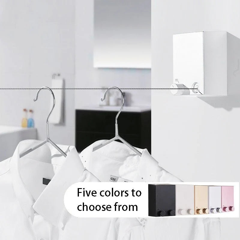 Telescopic Clothesline Clothes Drying Rope | 4.2M Retractable Steel Wire Laundry Line - حبل غسيل ملابس قابل للسحب | حبل تجفيف فولاذي بطول 4.2 متر