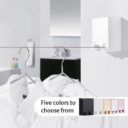 Telescopic Clothesline Clothes Drying Rope | 4.2M Retractable Steel Wire Laundry Line - حبل غسيل ملابس قابل للسحب | حبل تجفيف فولاذي بطول 4.2 متر