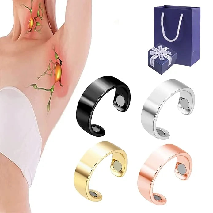 Therapeutic Magnetic Ring | Adjustable Wellness & Pain Relief Ring - خاتم مغناطيسي علاجي | خاتم العافية وتخفيف الآلام القابل للتعديل