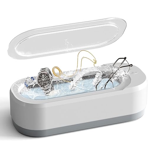 Ultrasonic Glasses & Jewelry Cleaner: Portable Deep Cleaning Tank  منظف النظارات والمجوهرات بالموجات فوق الصوتية للتنظيف العميق والشامل