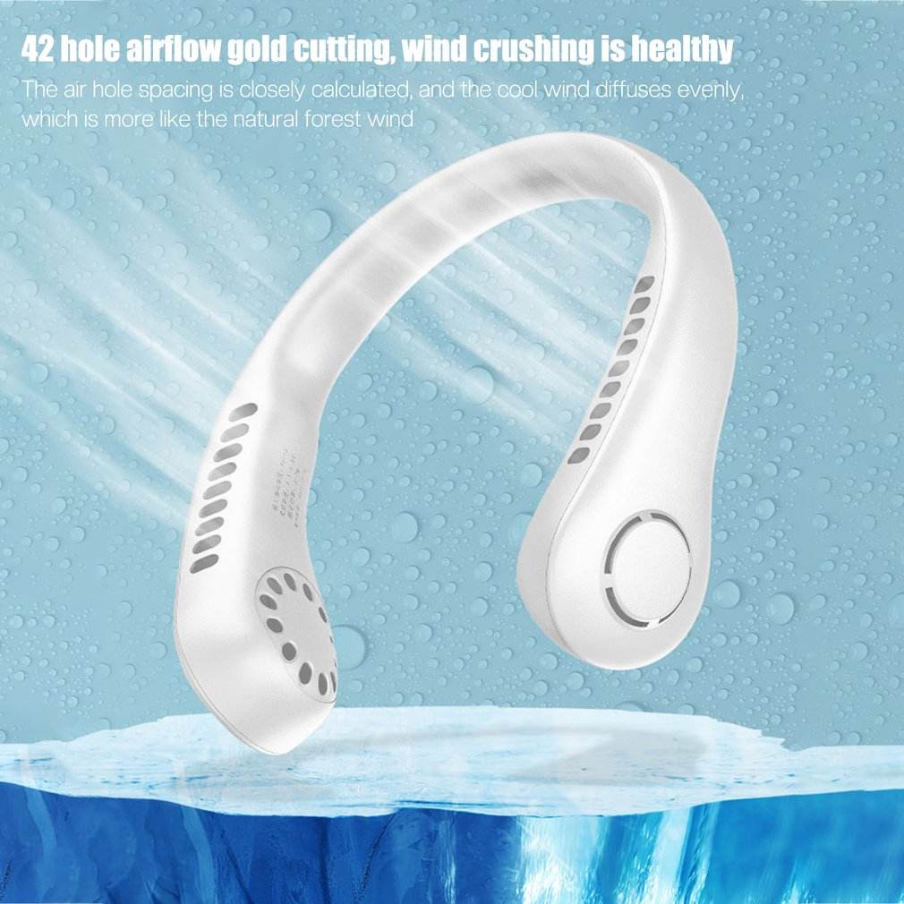 Vaneless Neck Hanging Fan: 360° Bladeless Wearable Personal Cooler  مروحة الرقبة المعلقة بدون شفرات لتبريد شخصي شامل ومريح