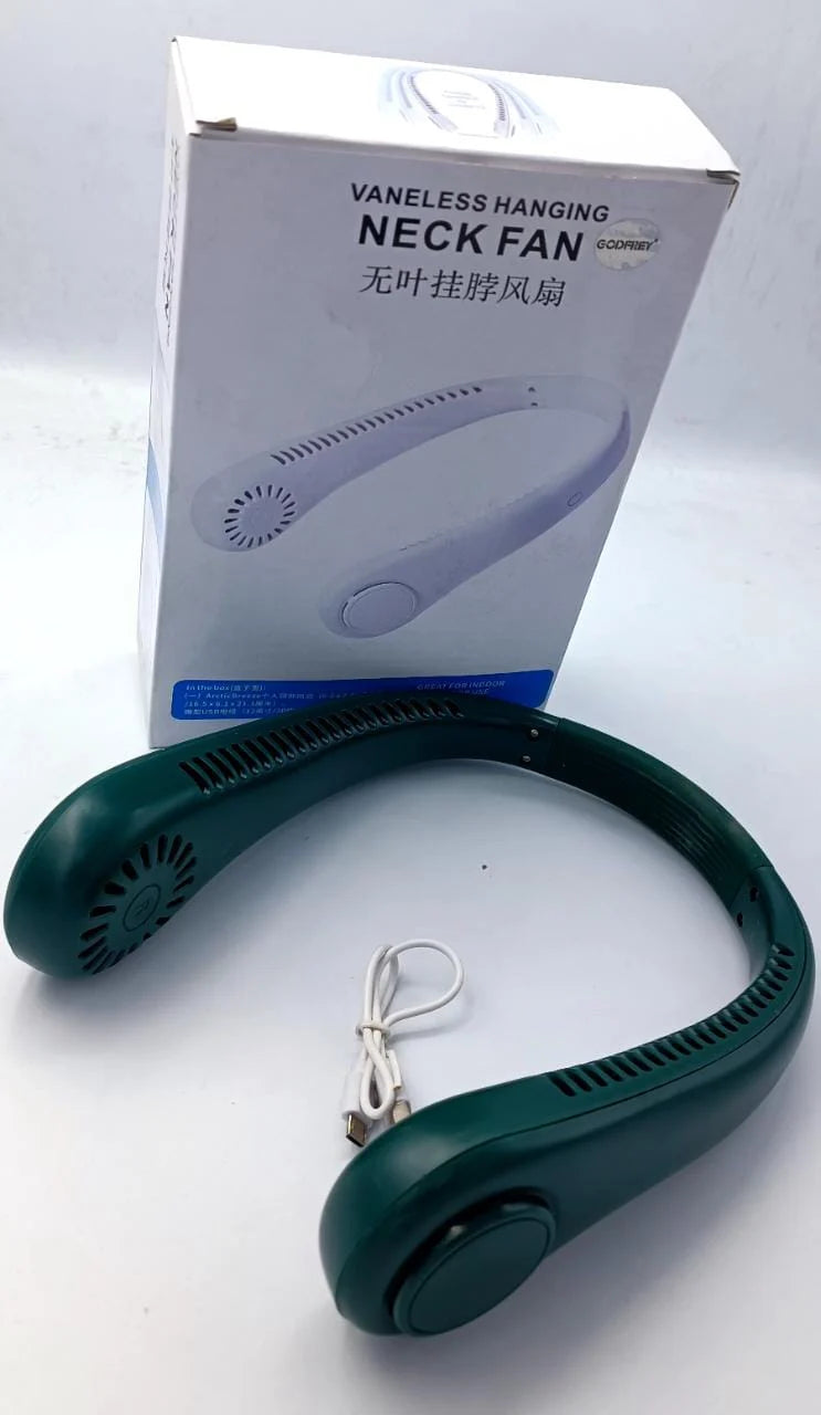 Vaneless Neck Hanging Fan: 360° Bladeless Wearable Personal Cooler  مروحة الرقبة المعلقة بدون شفرات لتبريد شخصي شامل ومريح
