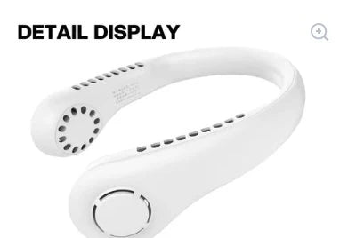 Vaneless Neck Hanging Fan: 360° Bladeless Wearable Personal Cooler  مروحة الرقبة المعلقة بدون شفرات لتبريد شخصي شامل ومريح